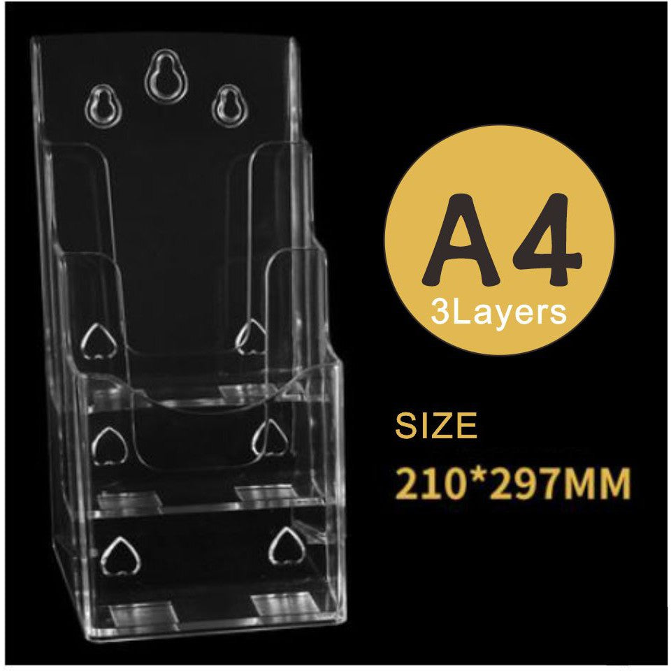 Clear Acrylic Brochure Holder / Flyer Booklet Pamphlet Menu Paper Stand Transparent Standee Display