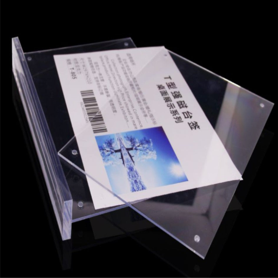 3mm Clear Acrylic Table Stand / Strong magnetic / Menu Paper Holder Promo Card Photo Frame Standee