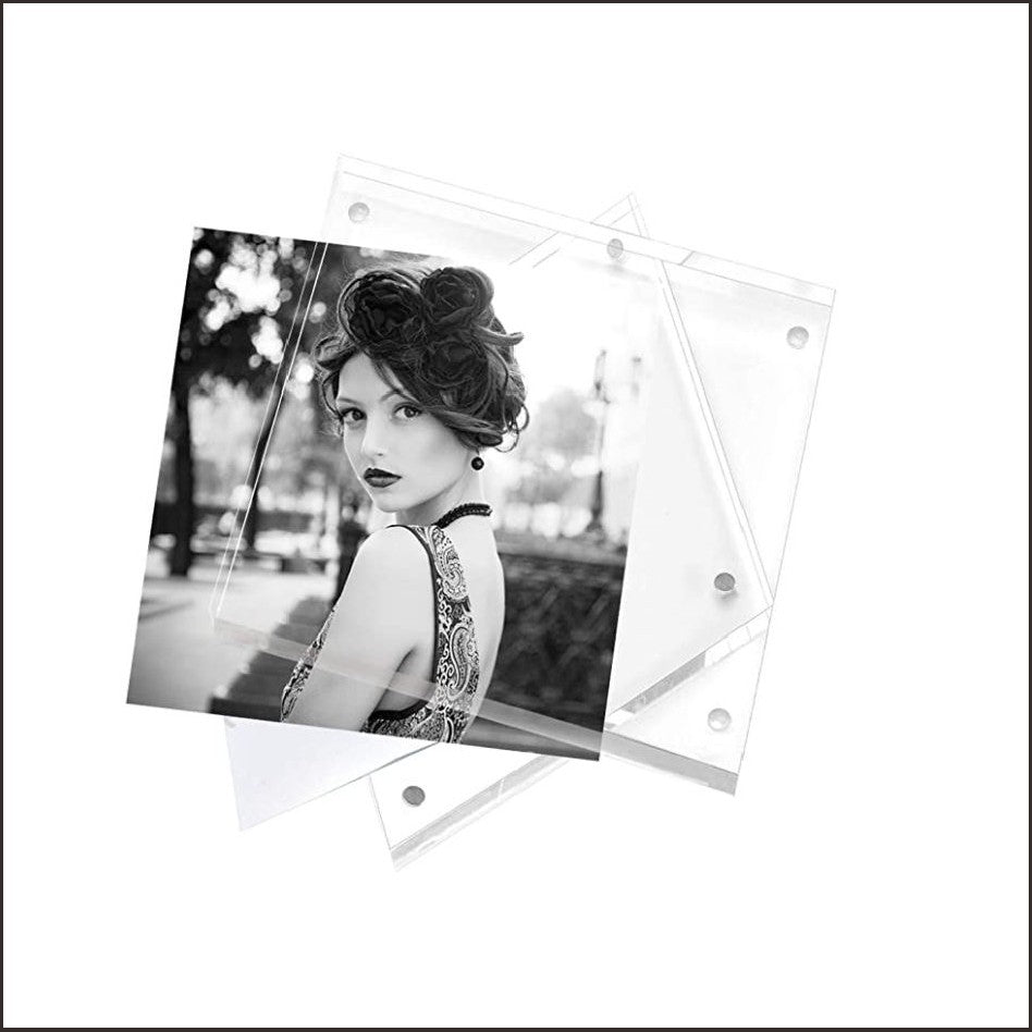 10mm Clear Acrylic Photo Frame 1/ Strong magnet Card Holder Picture Stand Transparent Christmas gift