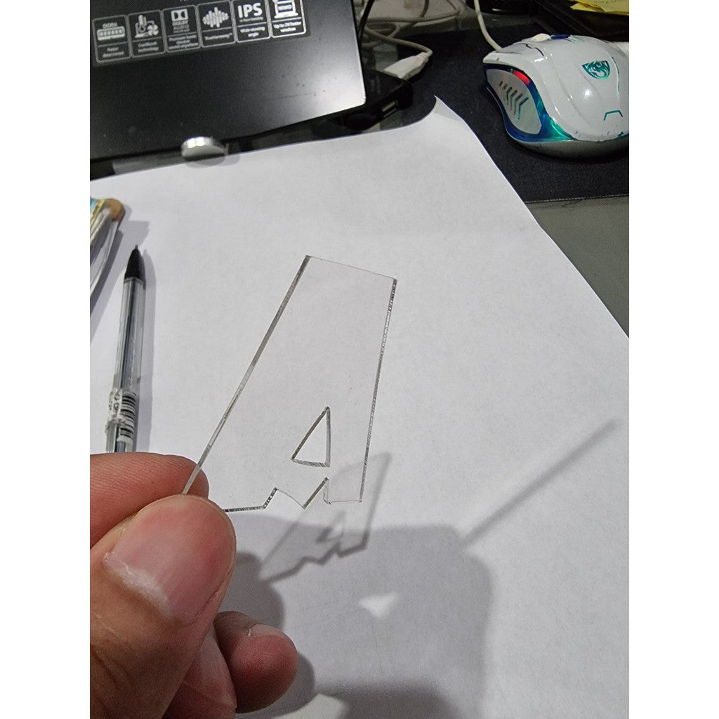 (8/9/10" H) Acrylic Letter Laser Cut / Alphabet Number Clear Transparent Black White Color Signage