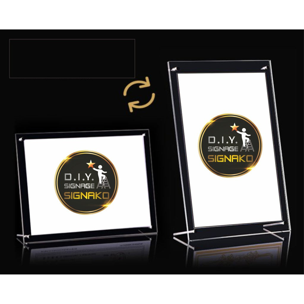 Acrylic Photo Frame With Silver Pin / Promo Menu Holder Picture Stand Decoration for Christmas Gift