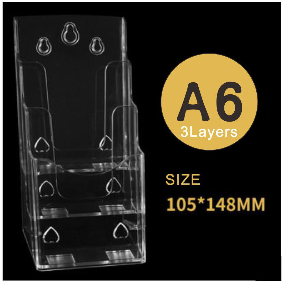 Clear Acrylic Brochure Holder / Flyer Booklet Pamphlet Menu Paper Stand Transparent Standee Display