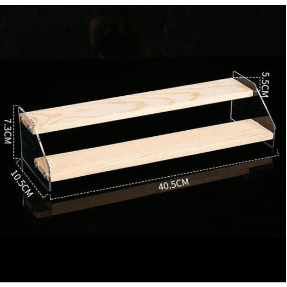 2-7 tier Acrylic Wooden Display Rack / Riser Wood Figure Stand Perfume Condiments Spice Organizer Ca