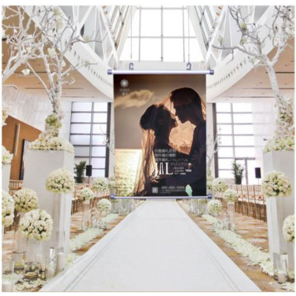 Ceiling Banner / Hanging Tarpaulin Frame Promotion Event Customized Window Glass Promo Decor Logo Ad