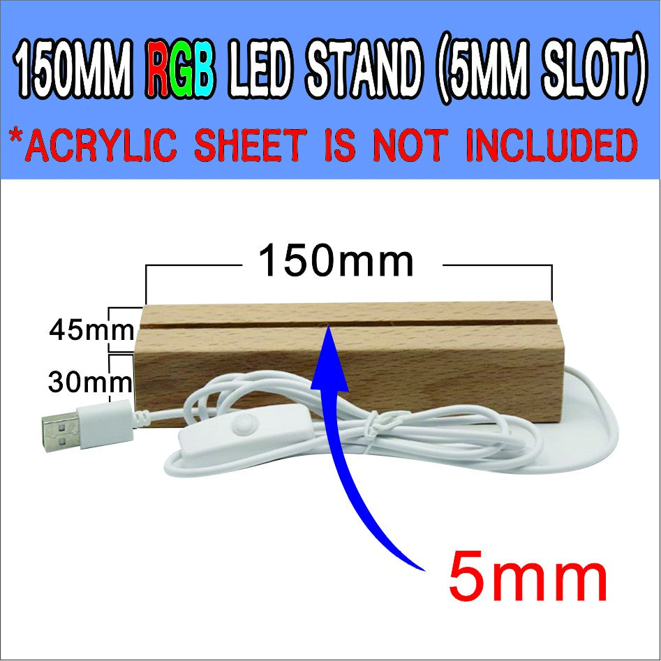 Wooden Led Light Base Stand / White Warm RGB Night Lamp Home Decor Acrylic Christmas Gift Giveaways