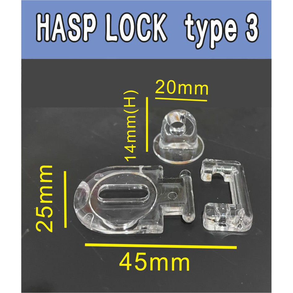 Clear Acrylic Hinge Lock Handle Hasp Folding Knob Concealed hinges Padlock Plexiglass Glass Plastic
