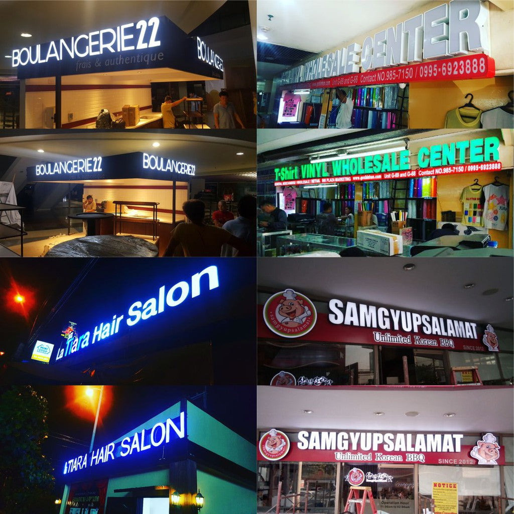 Customized Aluminum Letter Signage / LED Light Sign Acrylic DIY Signboard Korean Panaflex Stainless
