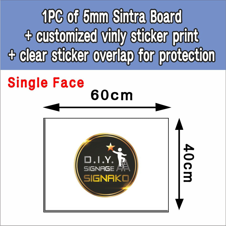 5mm Sintra Board Print for Promotion Rod / Election Direction Sign Kpop BTS Merchandise Store Sale