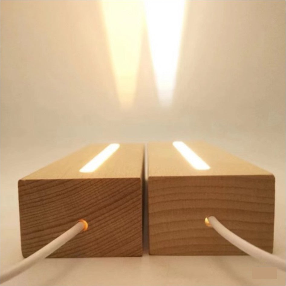 Wooden Led Light Base Stand / White Warm RGB Night Lamp Home Decor Acrylic Christmas Gift Giveaways