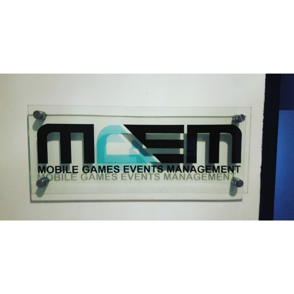 Acrylic Signage Clear Sticker Printing / Office Logo Sign Store Restaurant Decor Plastic Plexiglass