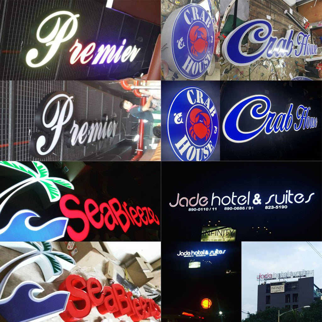 Customized Aluminum Letter Signage / LED Light Sign Acrylic DIY Signboard Korean Panaflex Stainless
