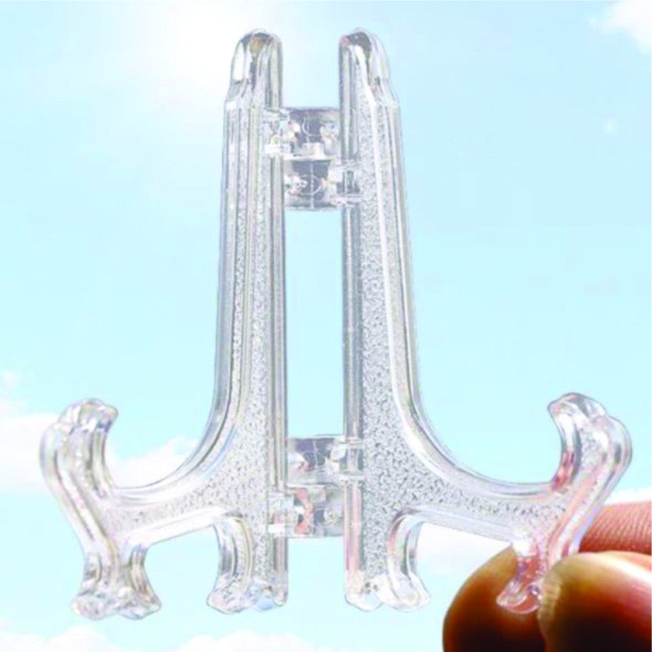 Photo Frame Stand Clear Plastic Pedestal Picture Holder / Artwork Acrylic Plexiglass Display Decor