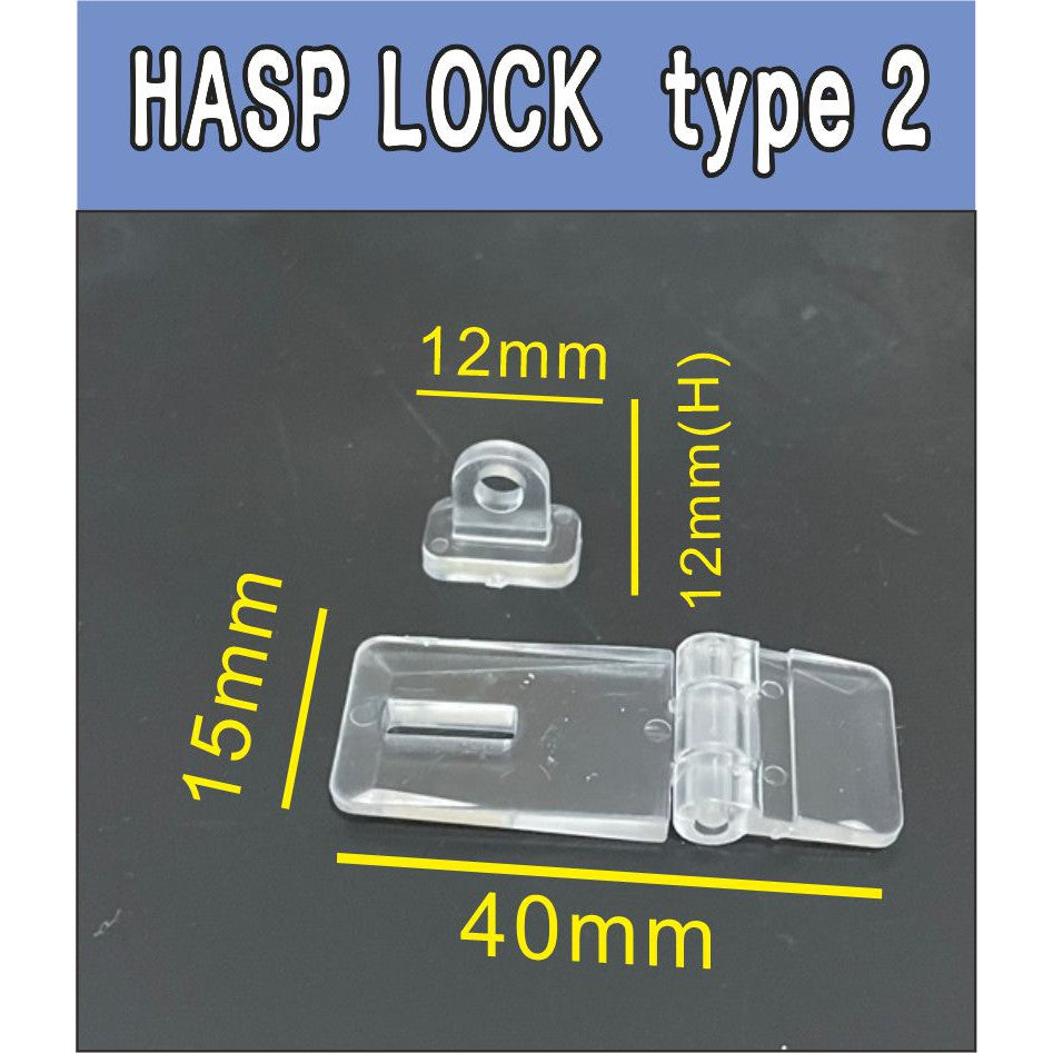 Clear Acrylic Hinge Lock Handle Hasp Folding Knob Concealed hinges Padlock Plexiglass Glass Plastic