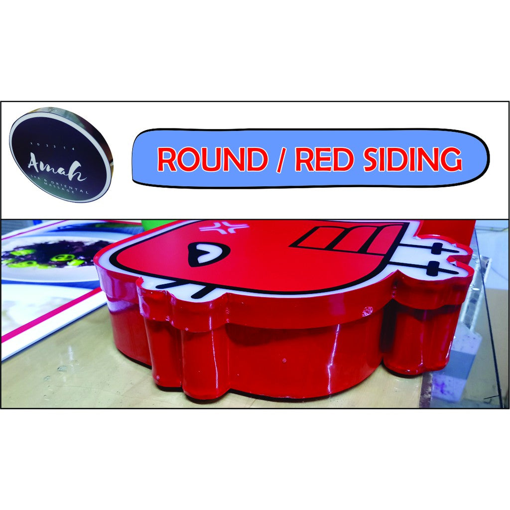 60cm(2FT) Durable Circle Square Single Face Signage Sign Decor LED Outdoor Logo DIY Restaurant Shop