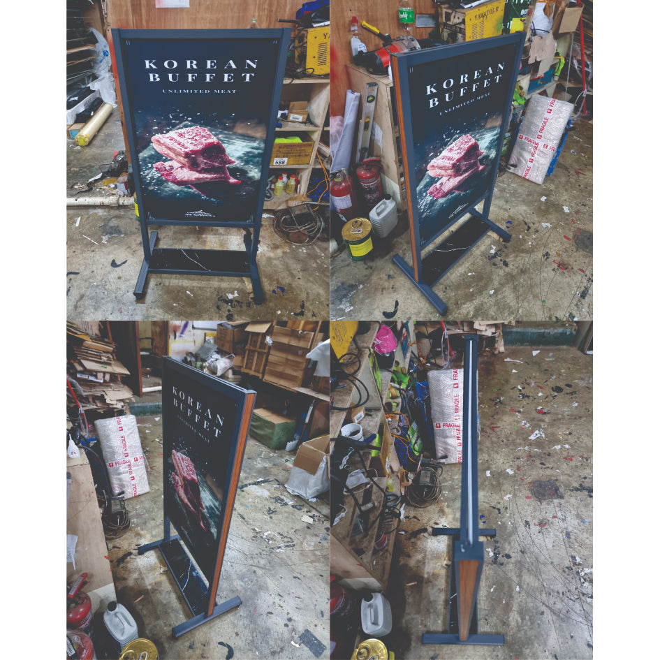 Double Sided Stand Signage / Floor Sign Sintra Board Menu Printing Standee Restaurant Cafe Shop Bar