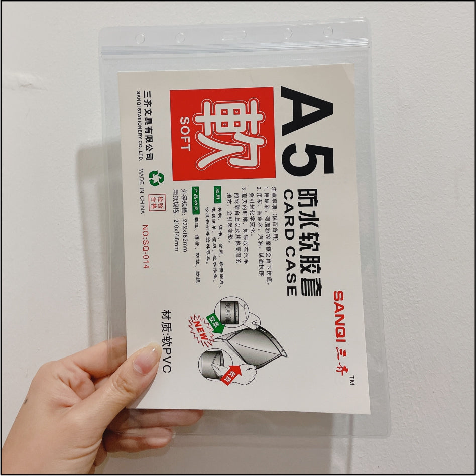 (5pcs) Ziplock Transparent ID Case & Lanyard Holder 2 / Student Company Card Paper Photo Plastic