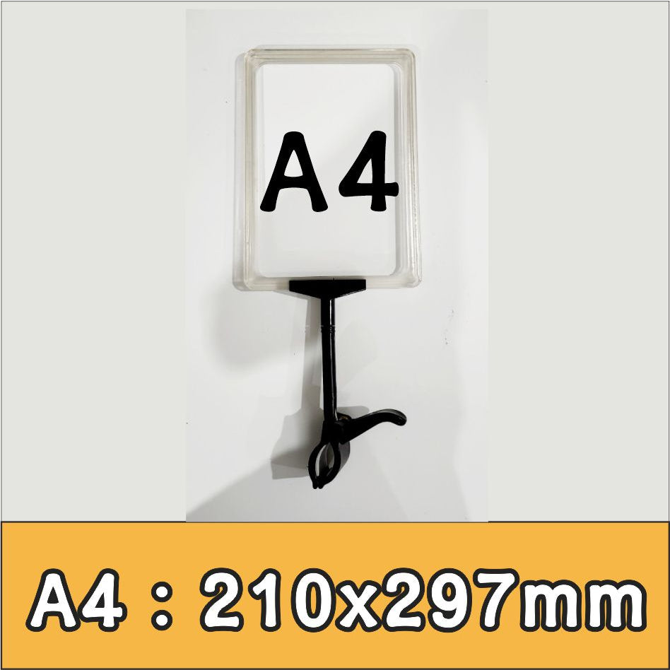 A4 A5 Promo Clamp Holder Price Name Tag Memo Paper Photo Menu Label Sign Table Clip Supermarket POP