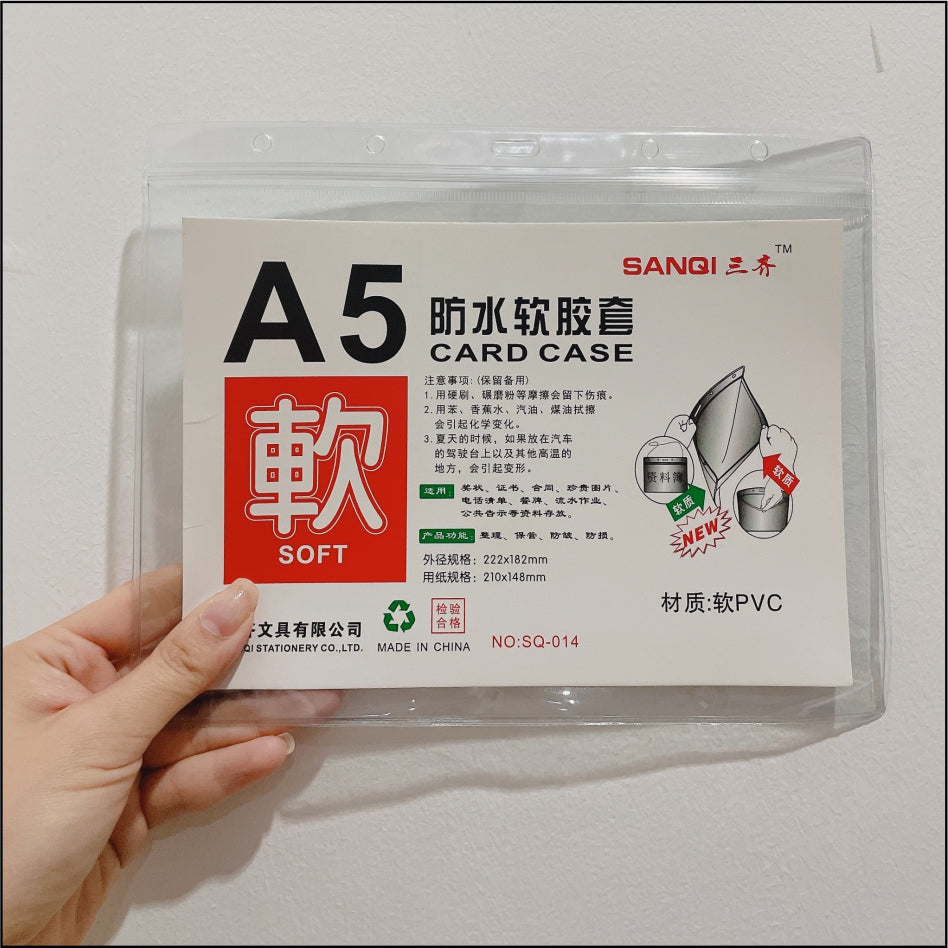 (5pcs) Ziplock Transparent ID Case & Lanyard Holder 2 / Student Company Card Paper Photo Plastic