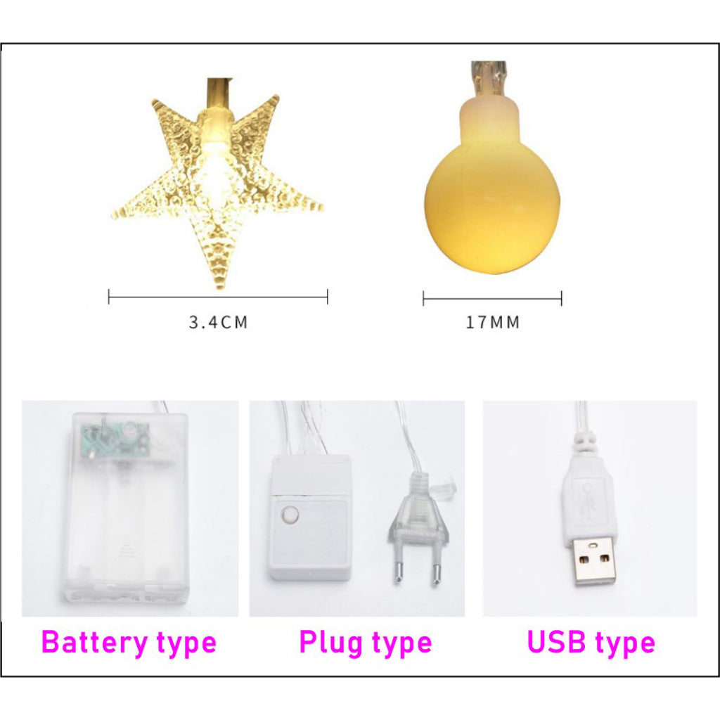 Led Small Star String Lights 2 / Party Wedding Cake Decor LED Light String Lights String Light Bulb