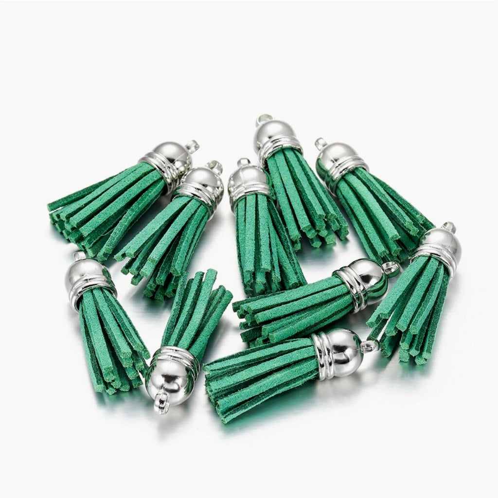 10PCS Leather Tassel Accessories for Key Chain / Jewelry Pendants Charm Key Ring Earrings Necklace