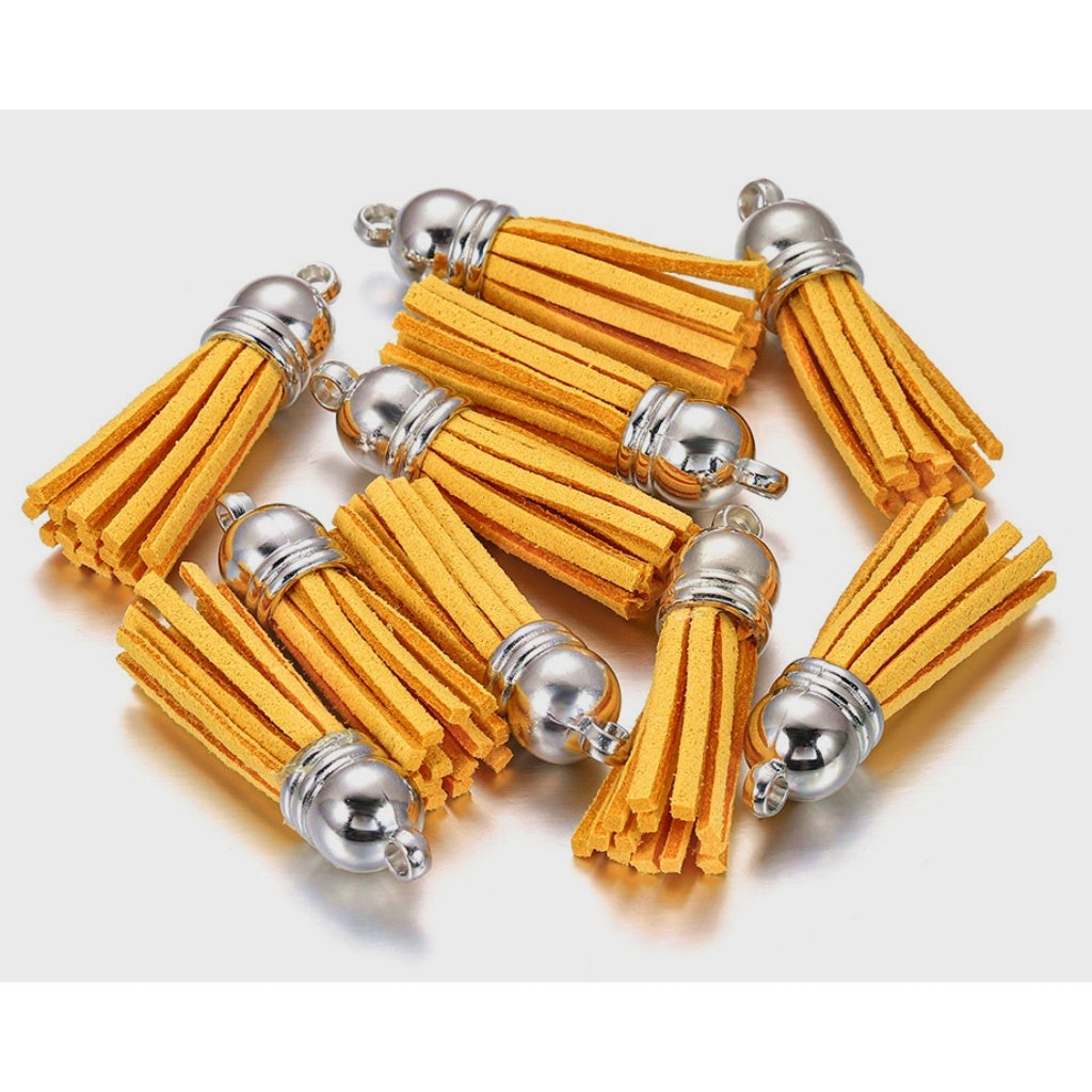 10PCS Leather Tassel Accessories for Key Chain / Jewelry Pendants Charm Key Ring Earrings Necklace