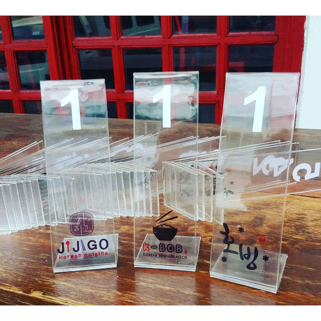 (5Pcs) Customized Table Number Acrylic Stand / Restaurant Cafe Bar Food Decor Waiting Number Standee