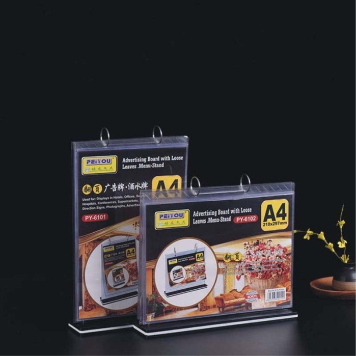 Page Turning Table Menu Stand Type B / Restaurant Cafe Bar Promo Display Holder Acrylic Menu Standee