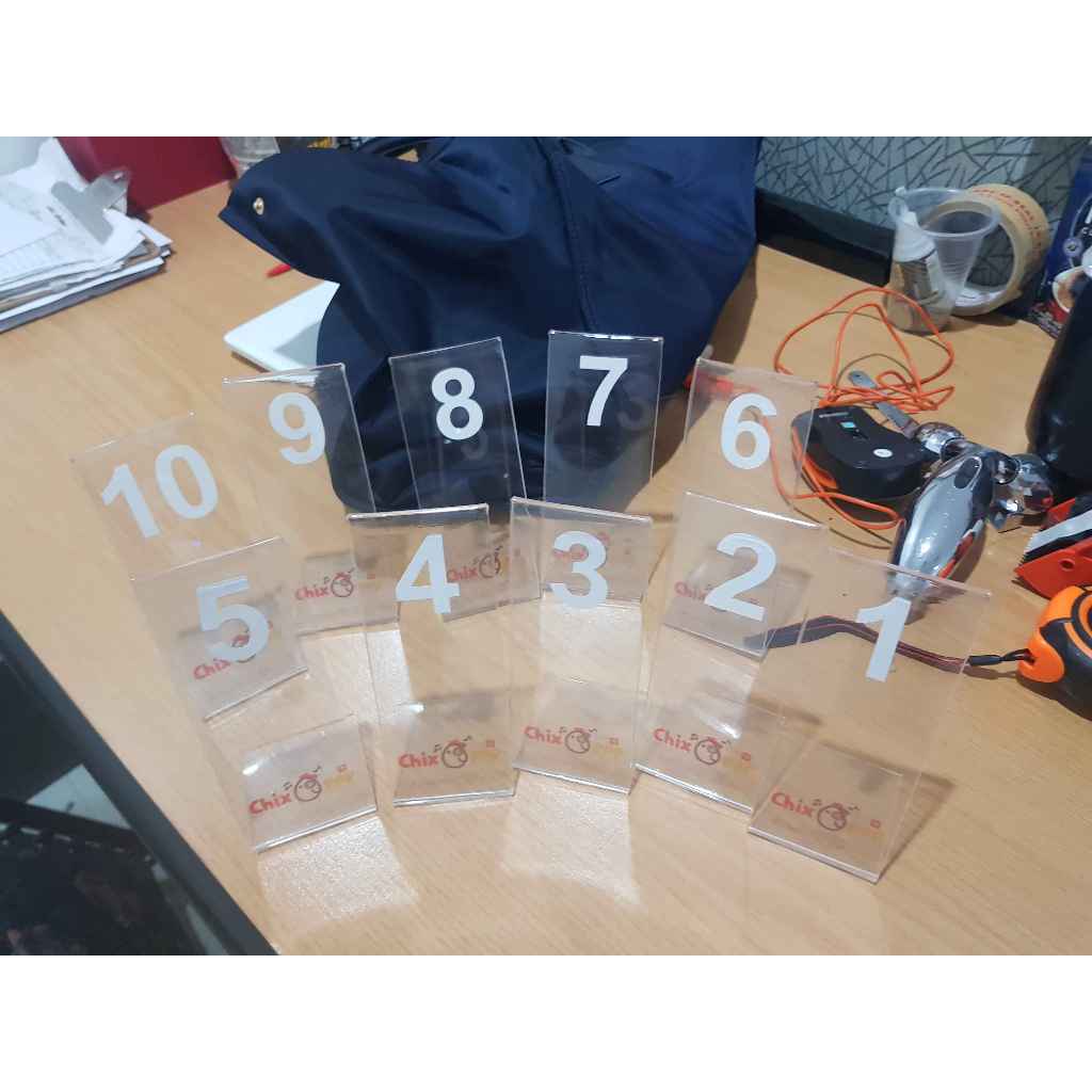 (5Pcs) Customized Table Number Acrylic Stand / Restaurant Cafe Bar Food Decor Waiting Number Standee