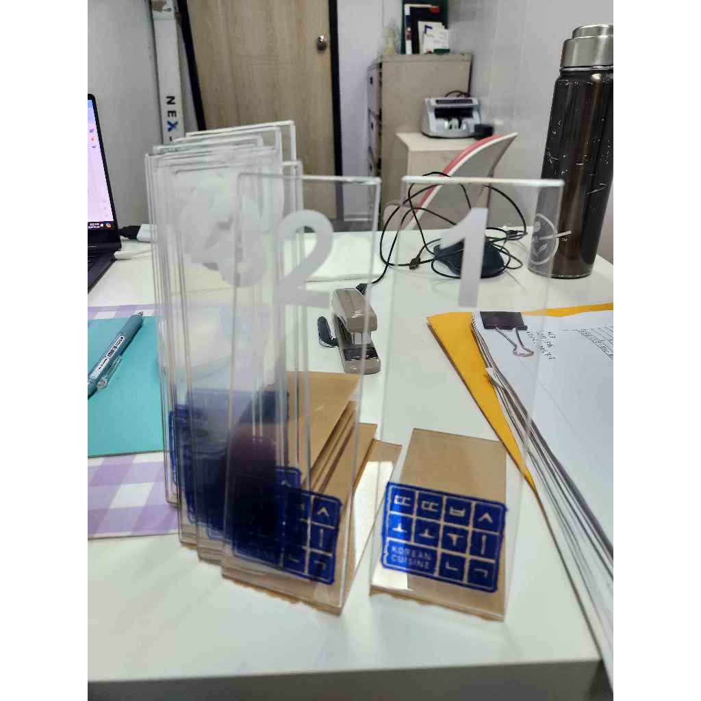 (5Pcs) Customized Table Number Acrylic Stand / Restaurant Cafe Bar Food Decor Waiting Number Standee