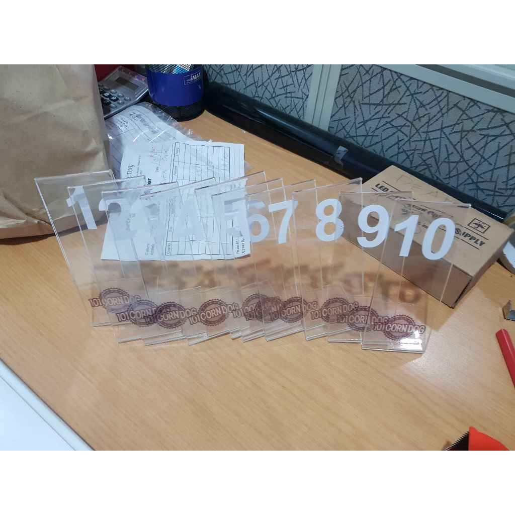 (5Pcs) Customized Table Number Acrylic Stand / Restaurant Cafe Bar Food Decor Waiting Number Standee