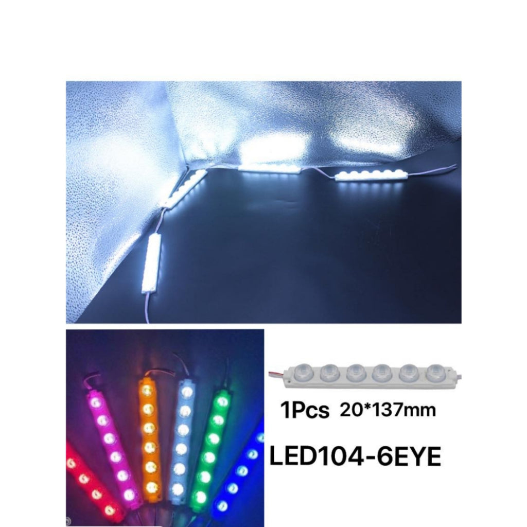 #7) 20pcs 6eyes Highlight LED Module / Knight Car Motorcycle 6 LED Round Light Module 12V Waterproof