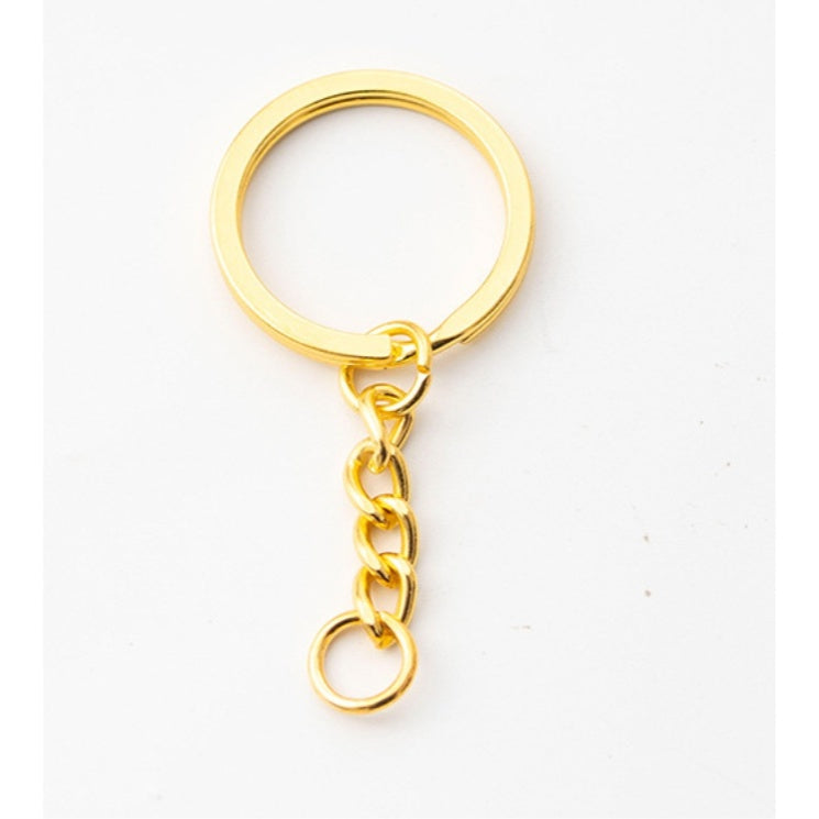 10PCS Key Chain Split Ring B / Metal Blank DIY Keychain Keyring Key Holder Silver Gold Black Jewelry