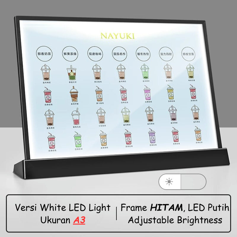 A4 A3 Single Sided LED Display Table Stand / Menu Light Box Promo Coffee Shop Cafe Bar Restaurant