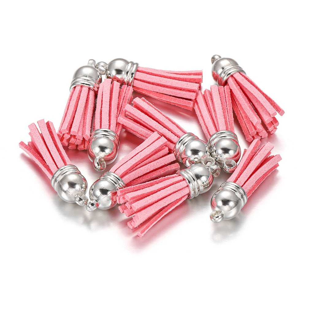 10PCS Leather Tassel Accessories for Key Chain / Jewelry Pendants Charm Key Ring Earrings Necklace