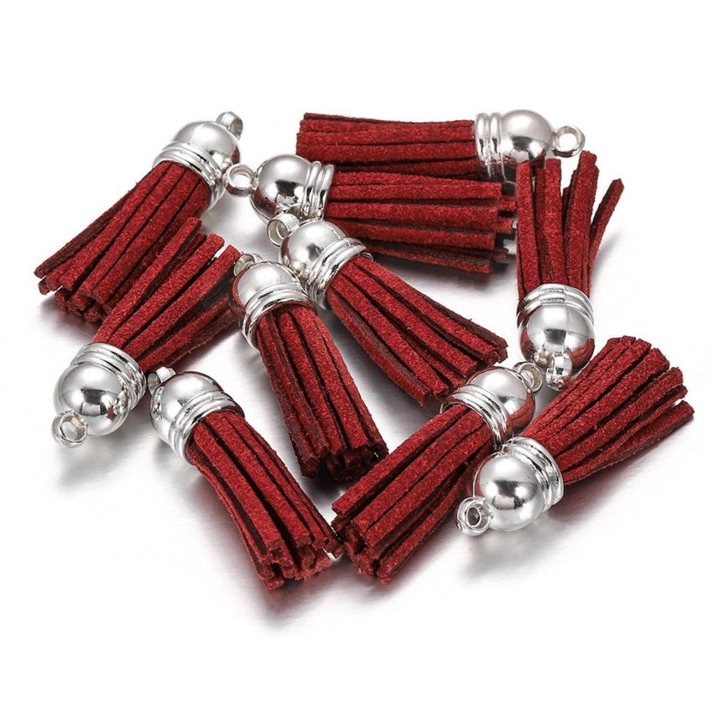 10PCS Leather Tassel Accessories for Key Chain / Jewelry Pendants Charm Key Ring Earrings Necklace
