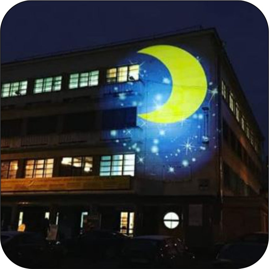 Gobo Logo Beam Projector Rotatable / 80W 4 Lens / Floor Wall Ceiling Projection LED Lamp Advertising