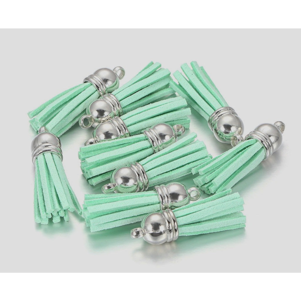 10PCS Leather Tassel Accessories for Key Chain / Jewelry Pendants Charm Key Ring Earrings Necklace