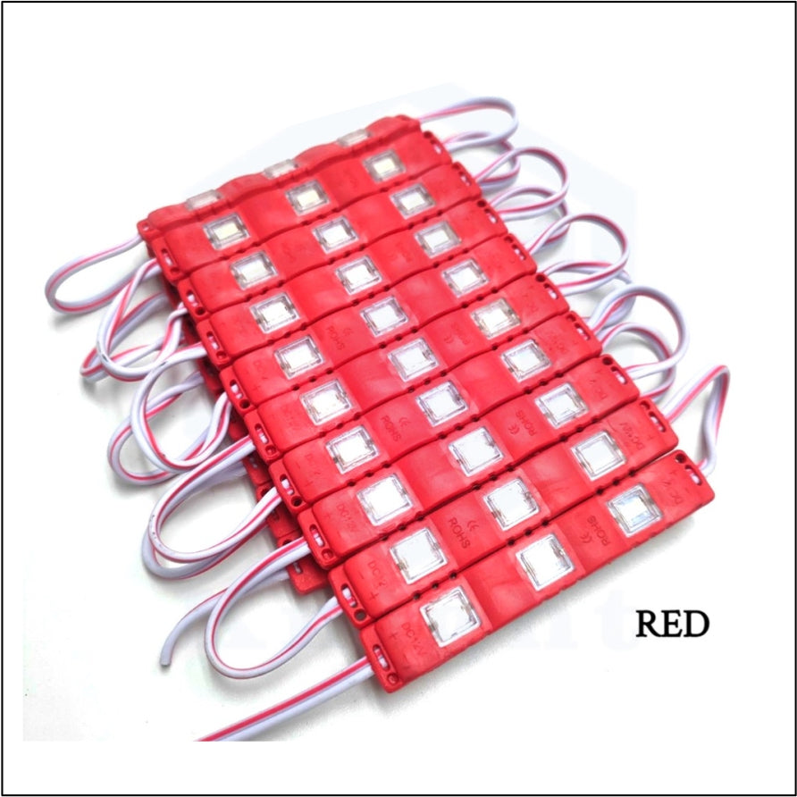 #1) 20pcs 7612 LED Module 1.2W / DC 12V Knight Motorcycle Part Car 3Led Decorative Lights Waterproof
