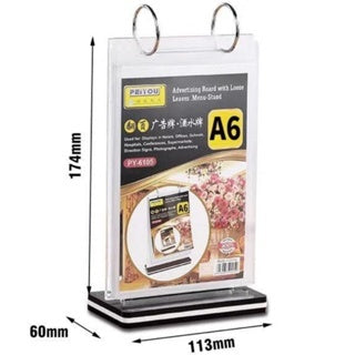 Page Turning Table Menu Stand Type B / Restaurant Cafe Bar Promo Display Holder Acrylic Menu Standee