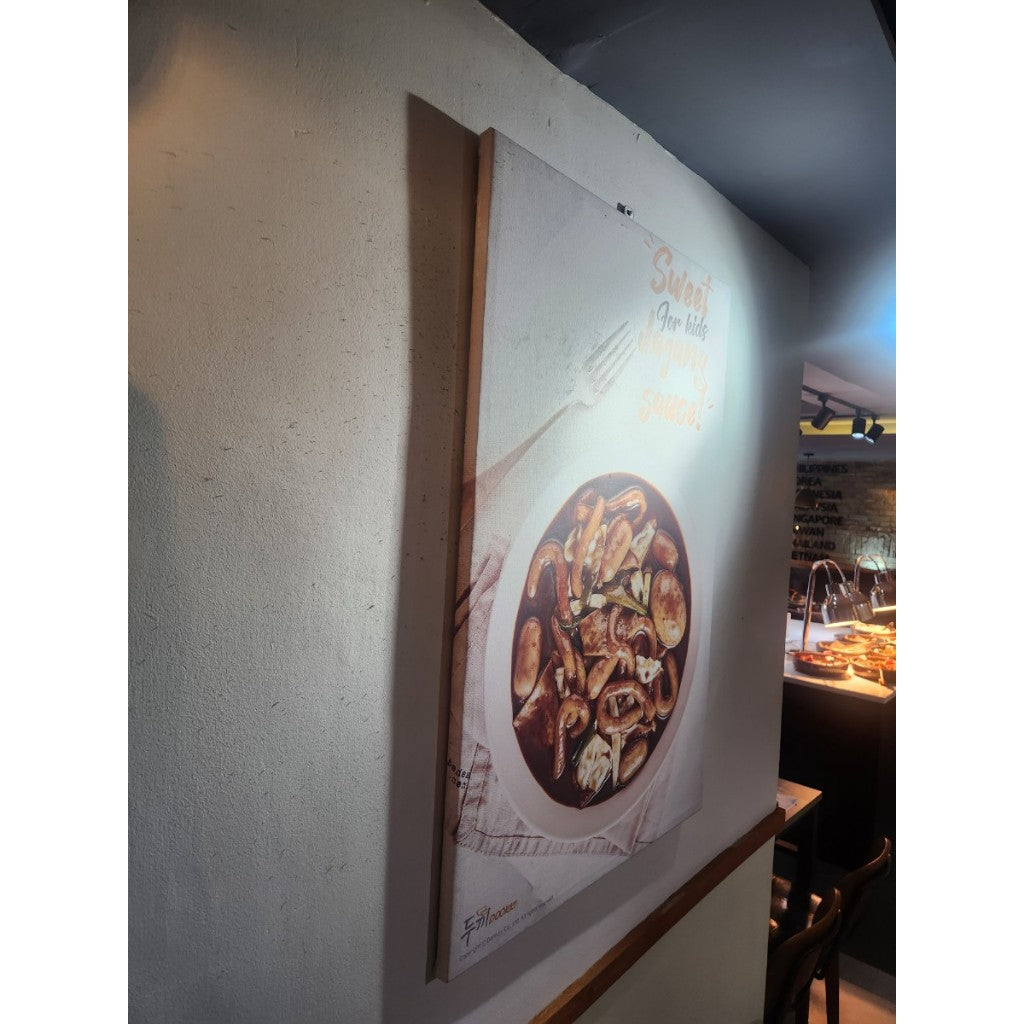 Personalized Canvas Printing with Wooden Frame / Customized Canvass Board Print Food Menu Restaurant