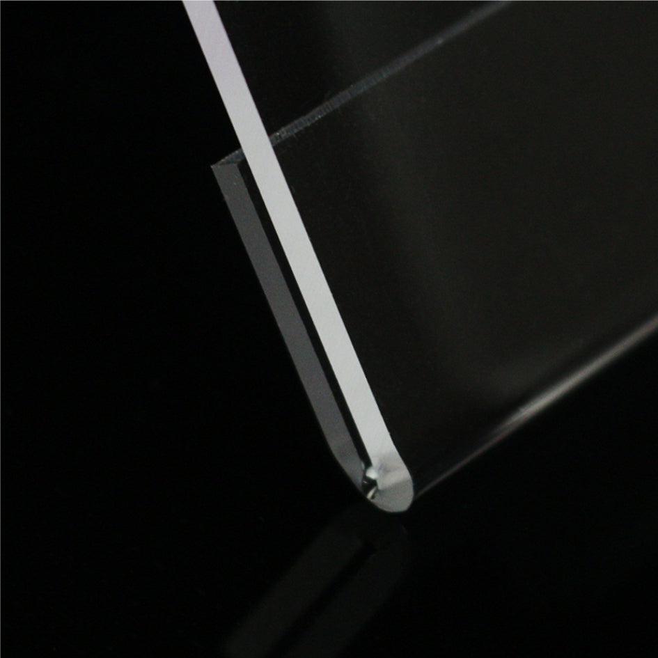 2mm Thick Durable L-shaped Acrylic Sign Holder / Clear Plastic Table Top Name Card Price Tag Stand