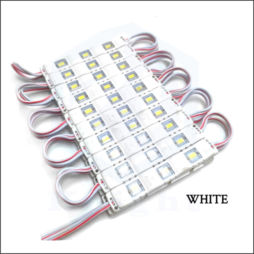 #1) 20pcs 7612 LED Module 1.2W / DC 12V Knight Motorcycle Part Car 3Led Decorative Lights Waterproof