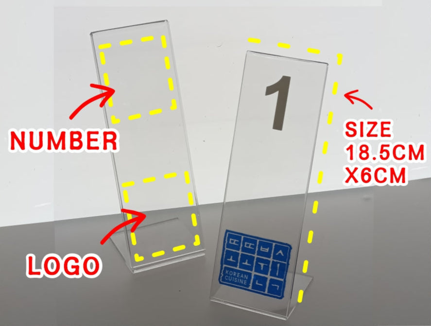 (5Pcs) Customized Table Number Acrylic Stand / Restaurant Cafe Bar Food Decor Waiting Number Standee