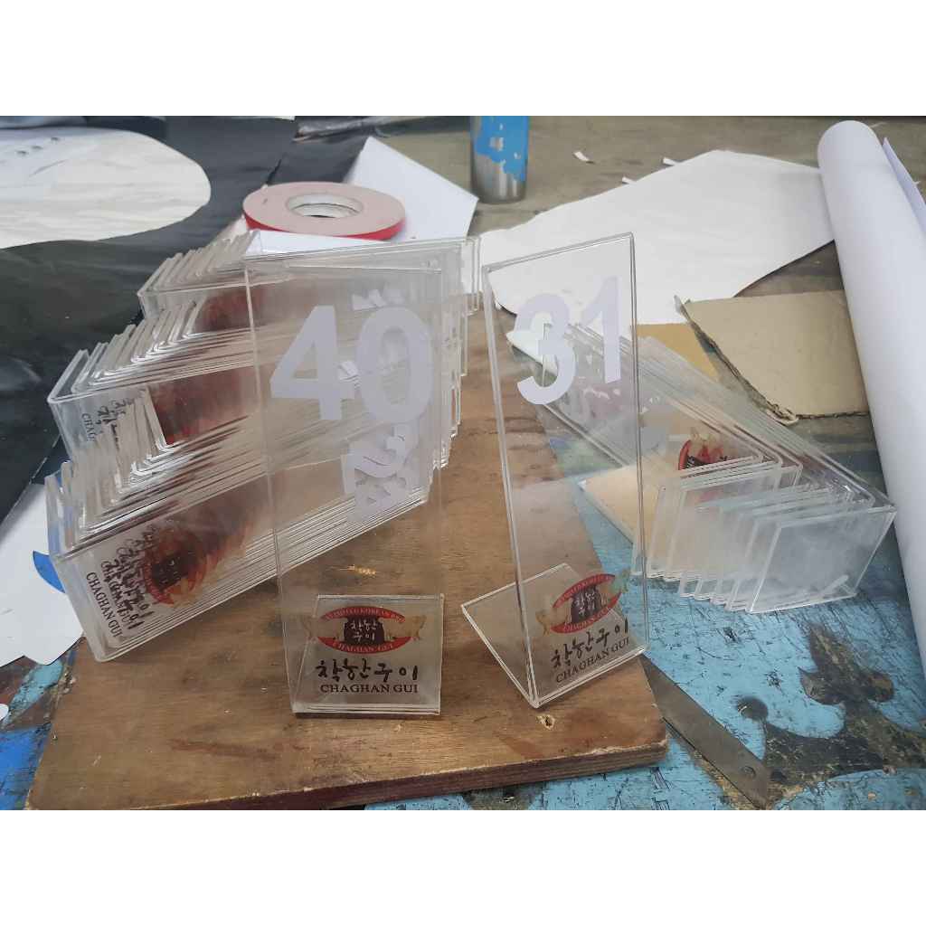 (5Pcs) Customized Table Number Acrylic Stand / Restaurant Cafe Bar Food Decor Waiting Number Standee