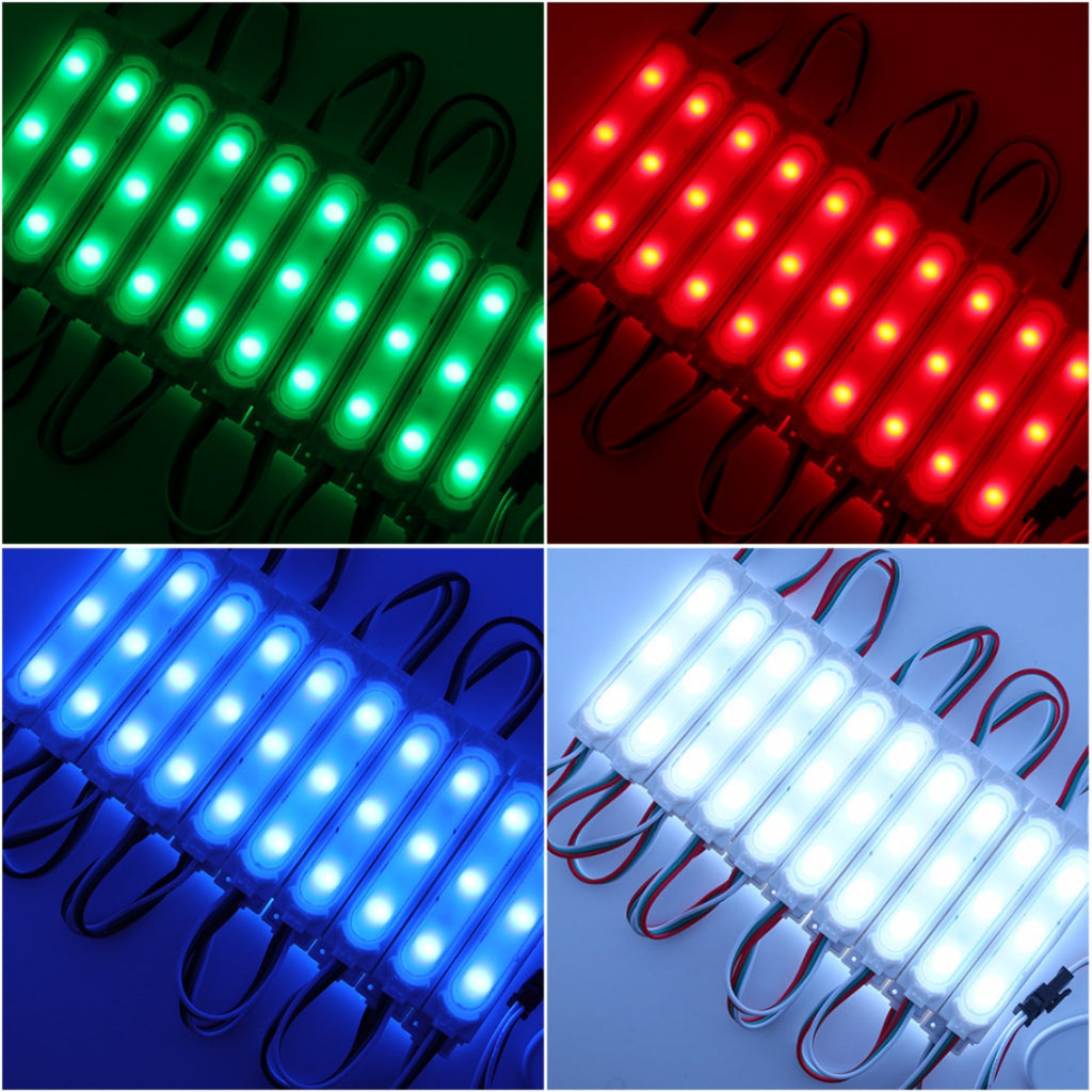 RGB 3) 20pcs 8518 Full Color FRGB Led Module Waterproof 3led / Strip 12V Dc Motor Signage Car Lamp