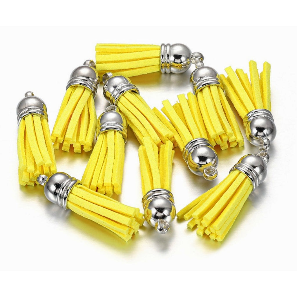 10PCS Leather Tassel Accessories for Key Chain / Jewelry Pendants Charm Key Ring Earrings Necklace
