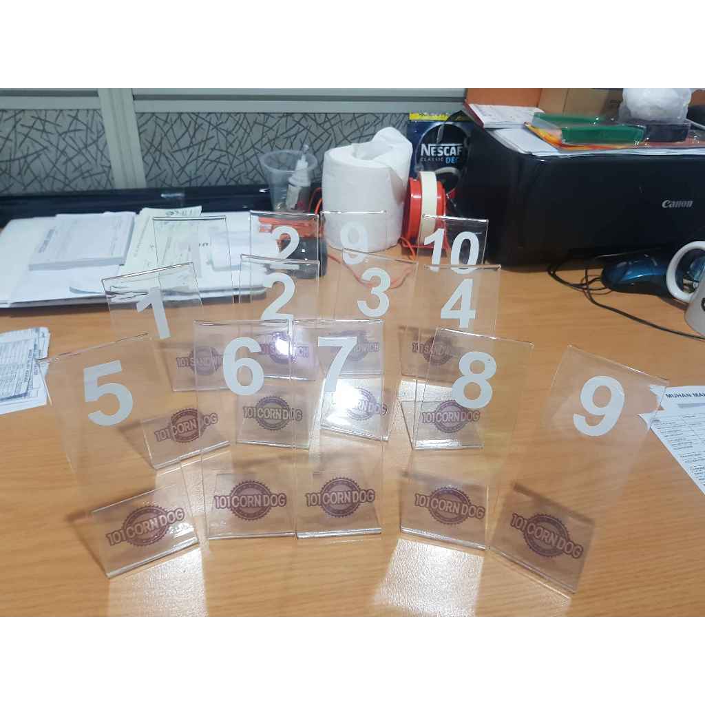 (5Pcs) Customized Table Number Acrylic Stand / Restaurant Cafe Bar Food Decor Waiting Number Standee