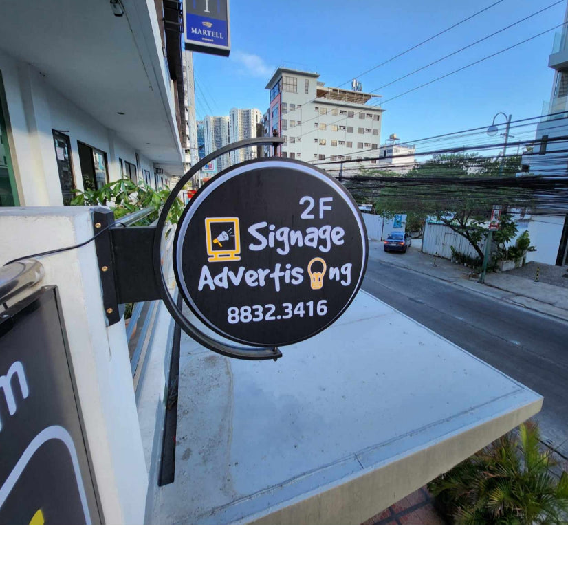 360 Rotating Round LED Signage / Light Box Outdoor Acrylic Double Sign Restaurant Shop Store Logo AD