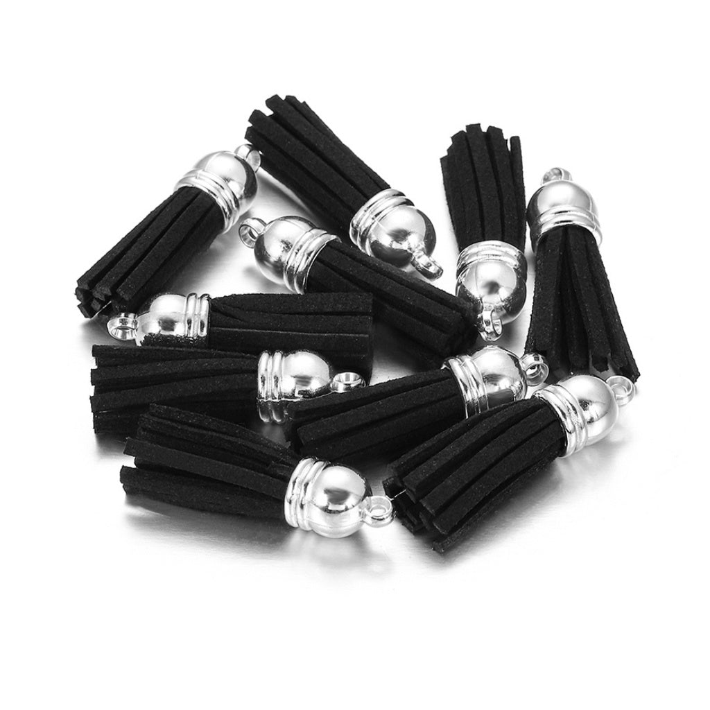 10PCS Leather Tassel Accessories for Key Chain / Jewelry Pendants Charm Key Ring Earrings Necklace