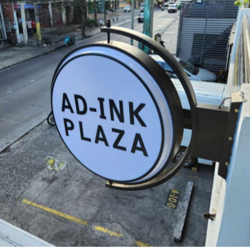 360 Rotating Round LED Signage / Light Box Outdoor Acrylic Double Sign Restaurant Shop Store Logo AD